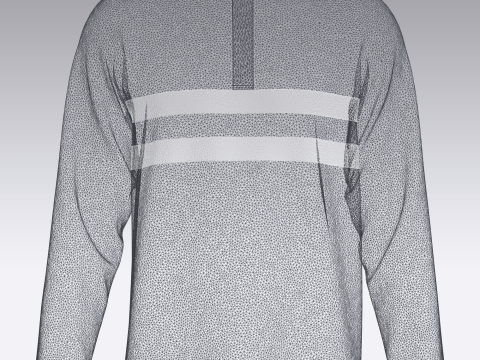 Men Blue and White Polo Modelo 3D