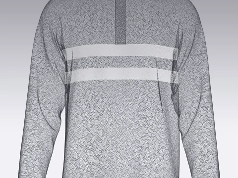 Men Blue and White Polo 3D Model