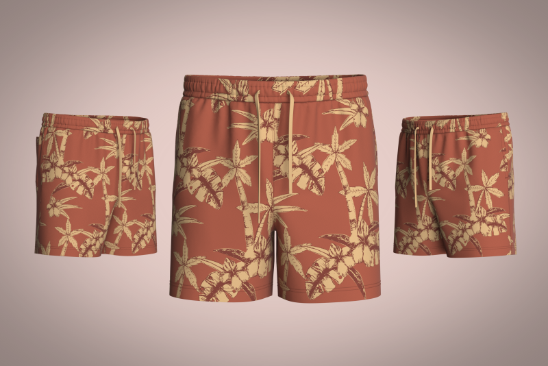 Men Short Pant - AOP 3D Model .c4d .max .obj .3ds .fbx .stl .blend 