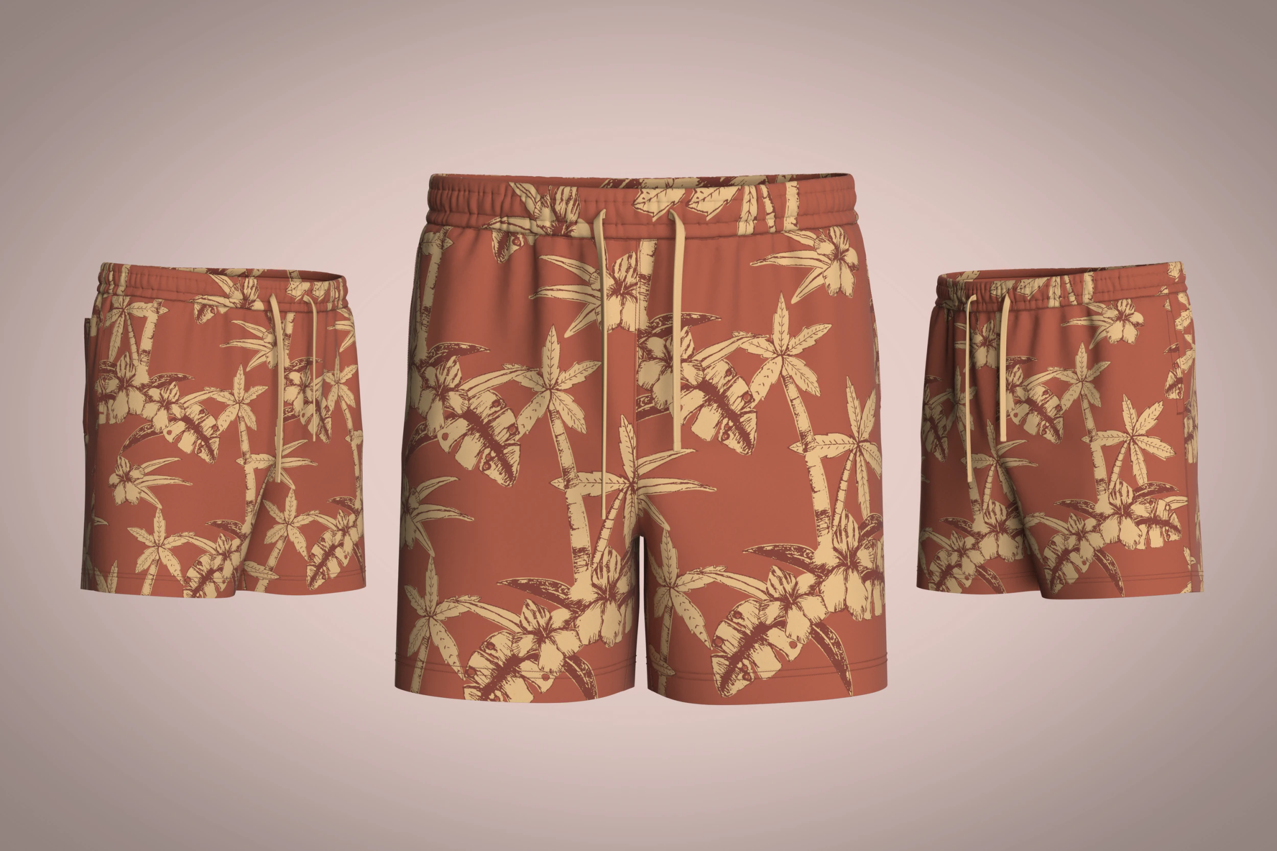 Men Short Pant - AOP 3D Model .c4d .max .obj .3ds .fbx .stl .blend 