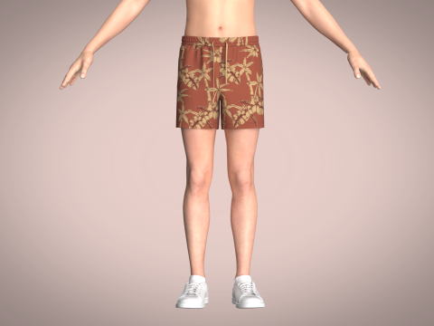 Men Short Pant - AOP 3D Model