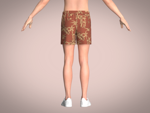 Men Short Pant - AOP 3D Model
