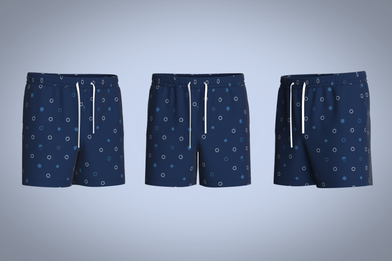Men Short Pant - Blue 3D Модель .c4d .max .obj .3ds .fbx .stl .blend 