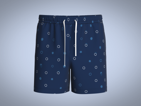 Men Short Pant - Blue 3D Модель