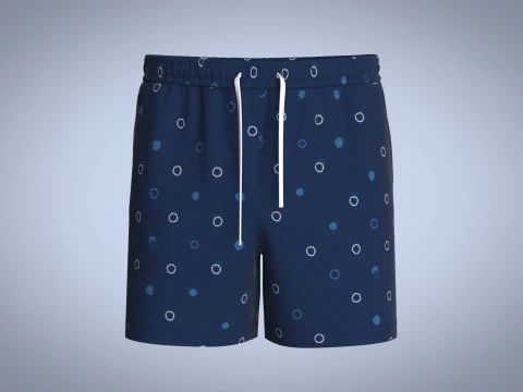 Men Short Pant - Blue 3D Model