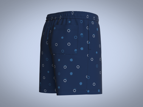 Men Short Pant - Blue 3D Модель