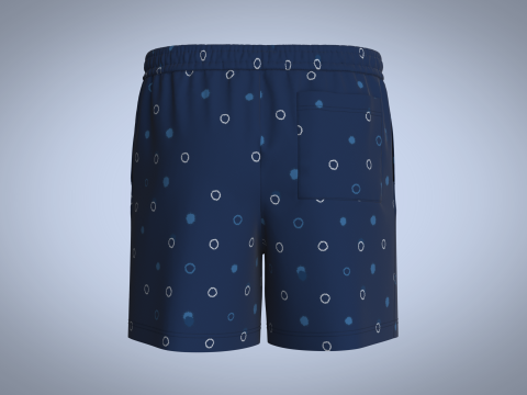 Men Short Pant - Blue 3D Модель