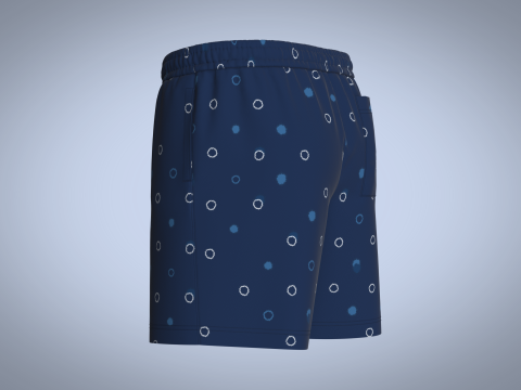 Men Short Pant - Blue 3D Модель