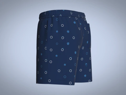 Men Short Pant - Blue 3D Model