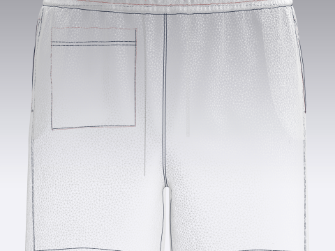 Men Short Pant - Blue 3D Модель