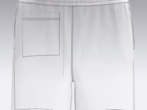 Men Short Pant - Blue 3D Model