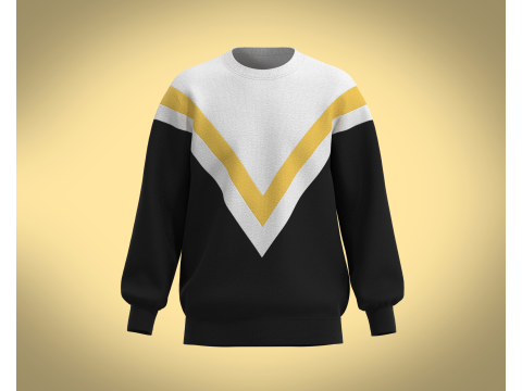 Men Black And White Sweatshirt 3D Model