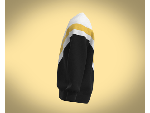 Men Black And White Sweatshirt 3D मॉडल