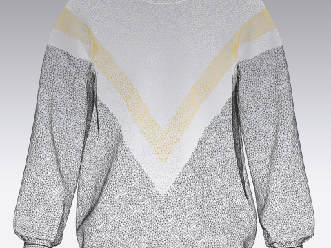 Men Black And White Sweatshirt 3D मॉडल