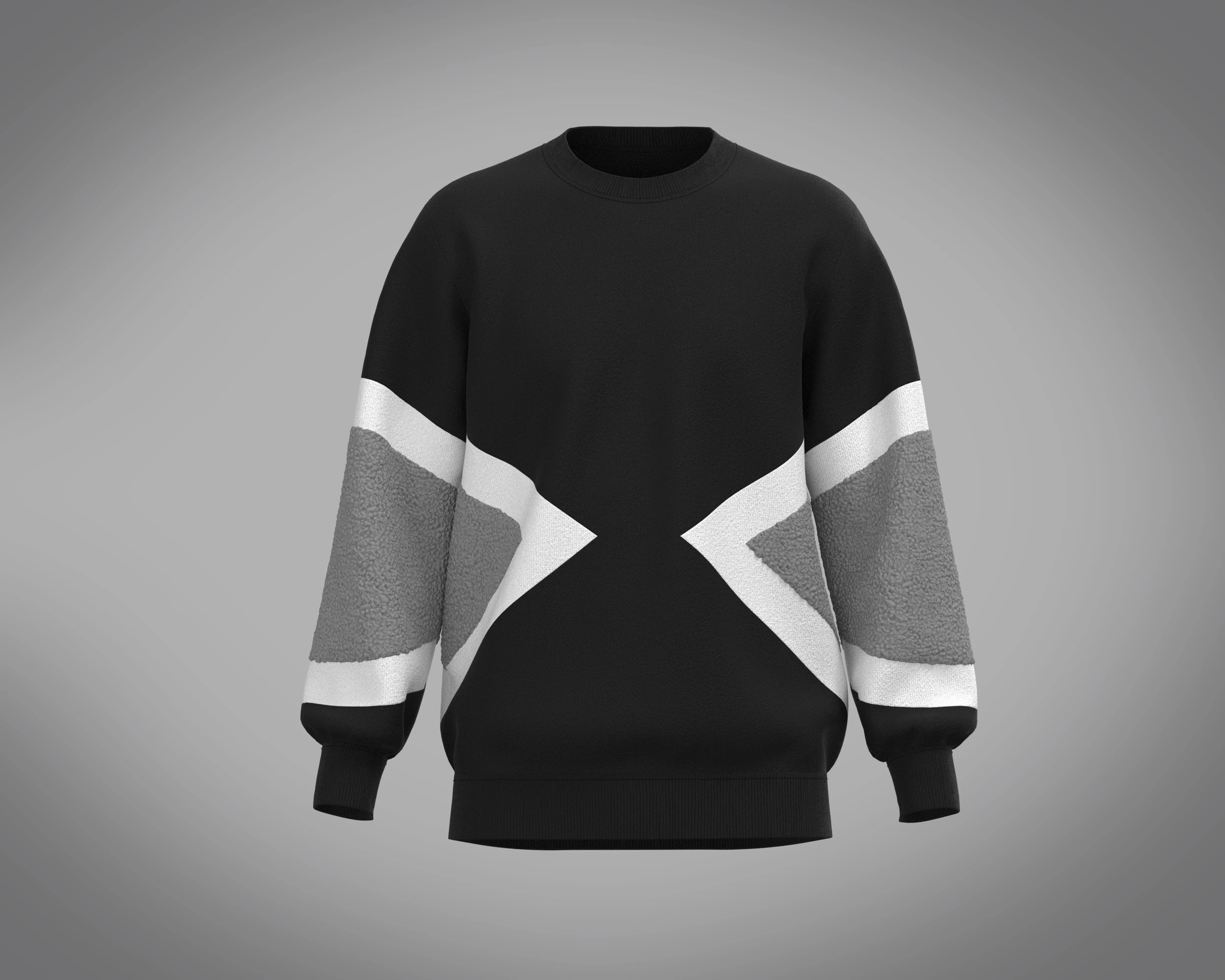 Men Black and Gray Sweatshirt 3D Model .c4d .max .obj .3ds .fbx .stl .blend 