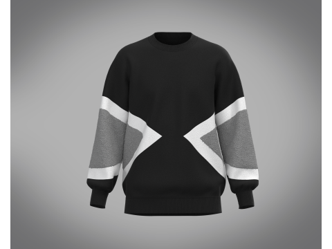 Men Black and Gray Sweatshirt 3D Model