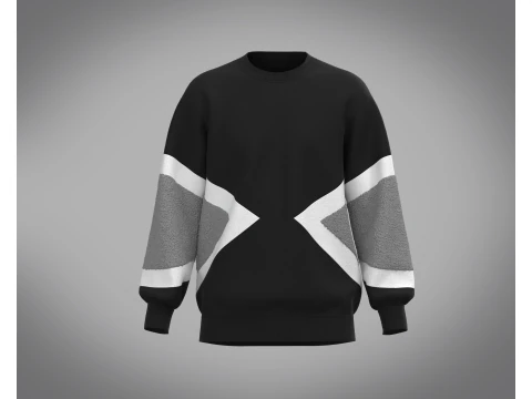 Felpa da uomo nera e grigia Modello 3D