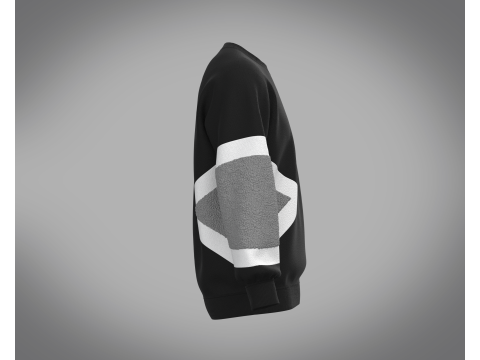 Men Black and Gray Sweatshirt 3D 모델