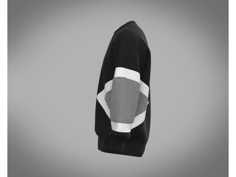 Men Black and Gray Sweatshirt 3D 모델