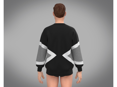 Men Black and Gray Sweatshirt 3D 모델
