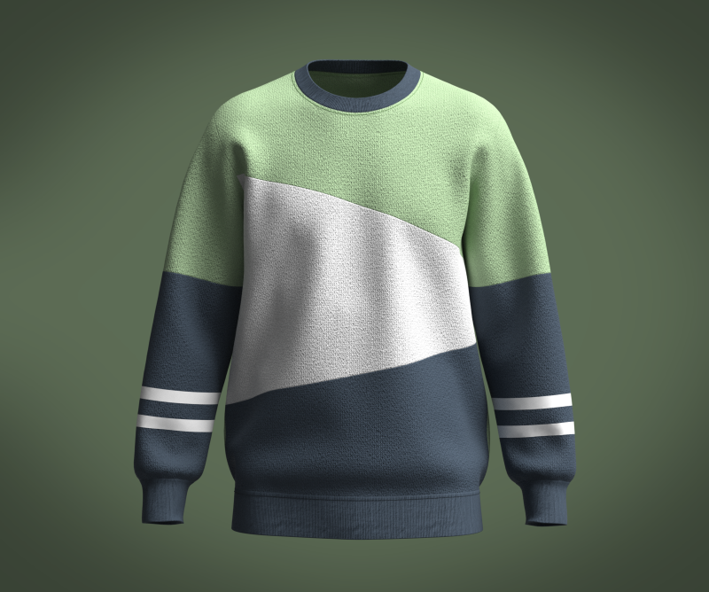 Men 3 Color Sweatshirt 3D Модель .c4d .max .obj .3ds .fbx .stl .blend 
