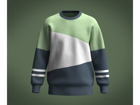Men 3 Color Sweatshirt 3D Model