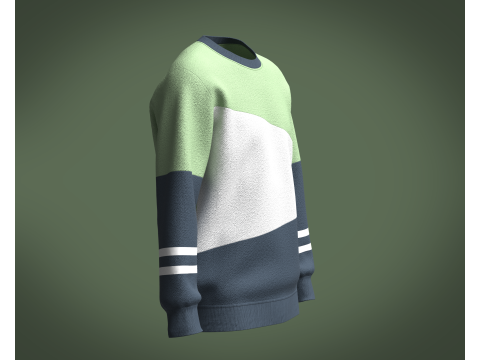 Men 3 Color Sweatshirt 3D Модель