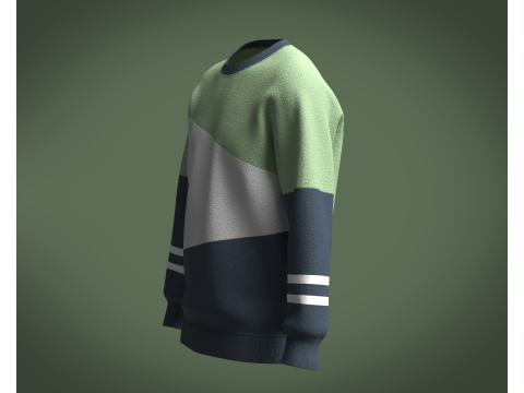 Men 3 Color Sweatshirt 3D Модель
