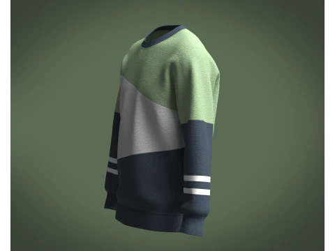 Men 3 Color Sweatshirt 3D Model