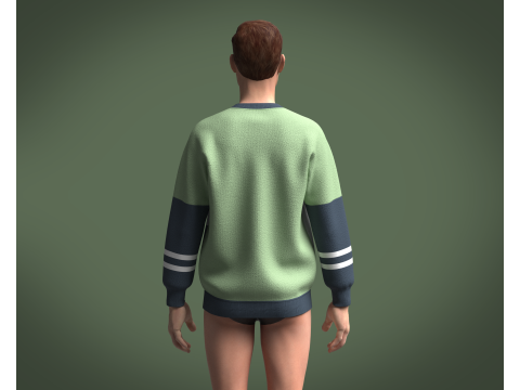 Men 3 Color Sweatshirt 3D Модель