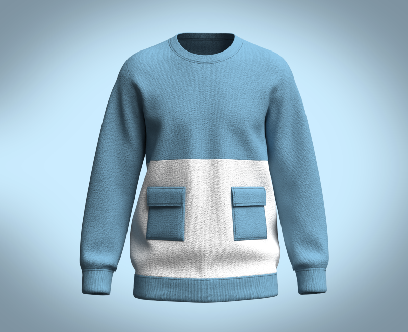 Men Blue Sweatshirt V2 Modèle 3D .c4d .max .obj .3ds .fbx .stl .blend 