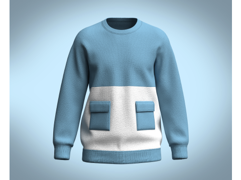 Men Blue Sweatshirt V2 3D Model