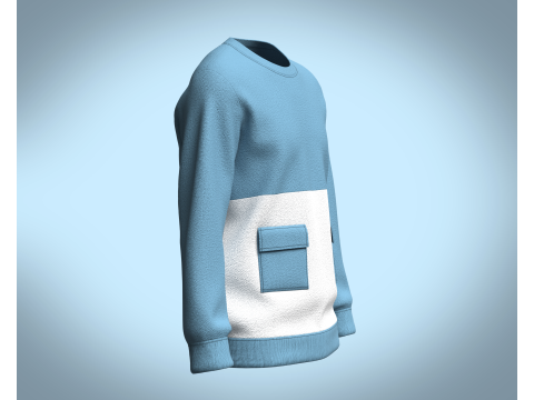 Men Blue Sweatshirt V2 Modèle 3D