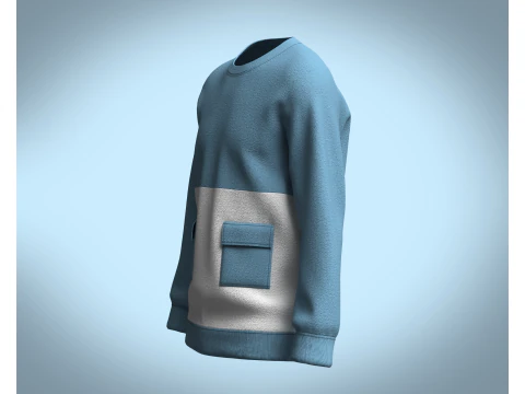Men Blue Sweatshirt V2 3D Model