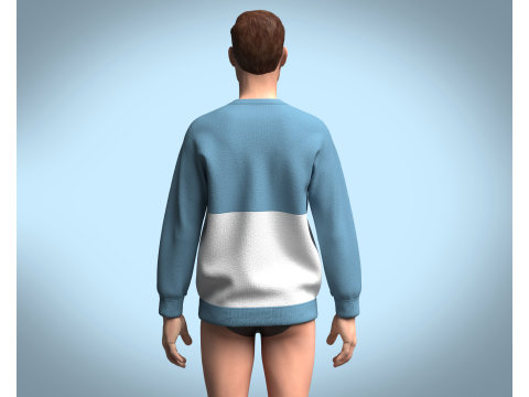 Men Blue Sweatshirt V2 Modèle 3D