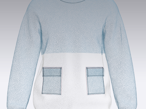 Men Blue Sweatshirt V2 Modèle 3D