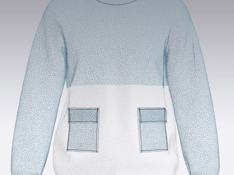Men Blue Sweatshirt V2 3D Model