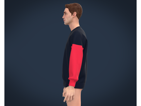 Men Blue Sweatshirt 3D 模型