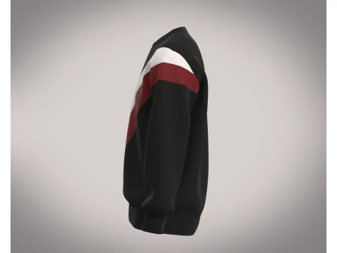 Men Black Sweatshirt 3D Model