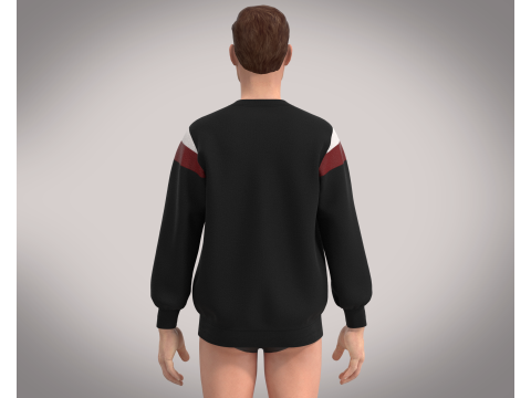 Men Black Sweatshirt 3D 模型