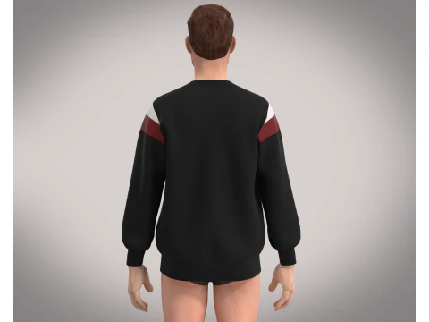 Men Black Sweatshirt 3D Model