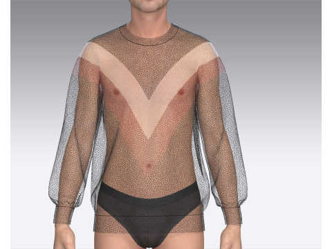 Men Black Sweatshirt 3D 模型