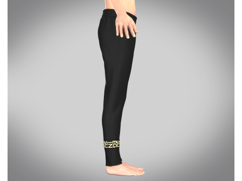 Men Black And Gold Pant 3D Model