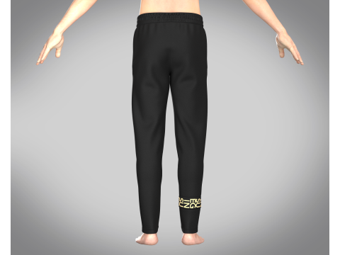 Men Black And Gold Pant 3D Model