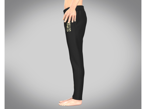Men Black And Gold Pant 3D Model