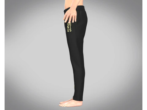 Men Black And Gold Pant 3D Model