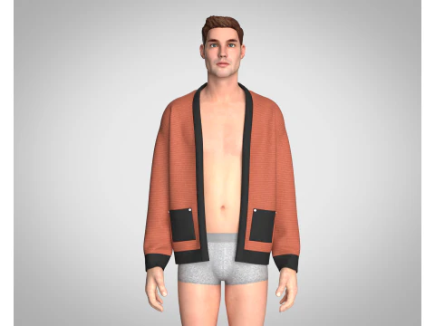 Men Cardigan 3D Model