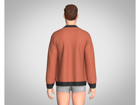 Men Cardigan 3D 模型