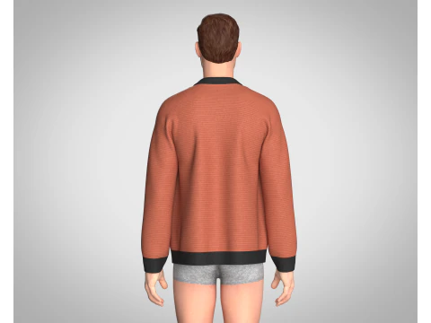 Men Cardigan 3D Model