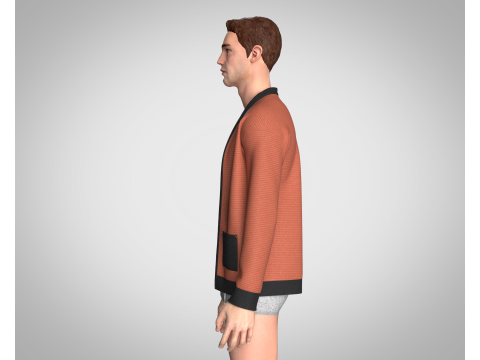 Men Cardigan 3D 模型